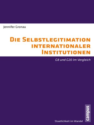 cover image of Die Selbstlegitimation internationaler Institutionen